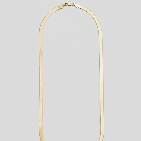 Loren Stewart 14K Yellow Gold Vermeil Herringbone Necklace - Picture 1 of 10